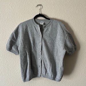 Grey short sleeve cardigan
